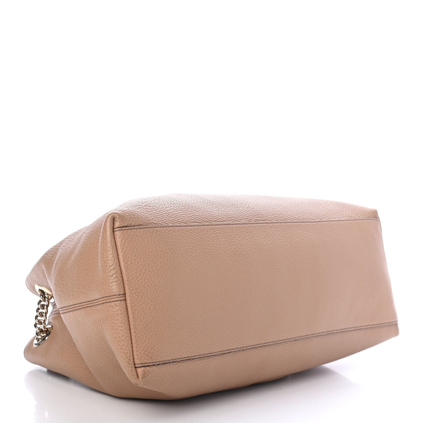 Pebbled Calfskin Medium Soho Chain Shoulder Bag Rose Beige