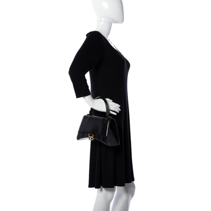 Balenciaga Shiny Box Calfskin Small Hourglass Top Handle Bag Black 3 of 9