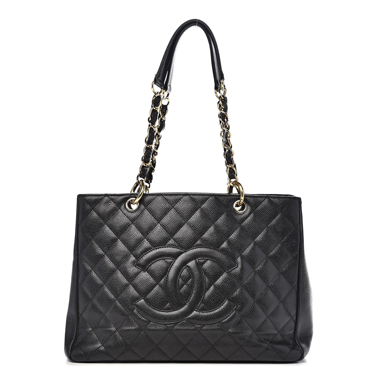 Caviar Quilted Grand Shopping Tote GST Black
