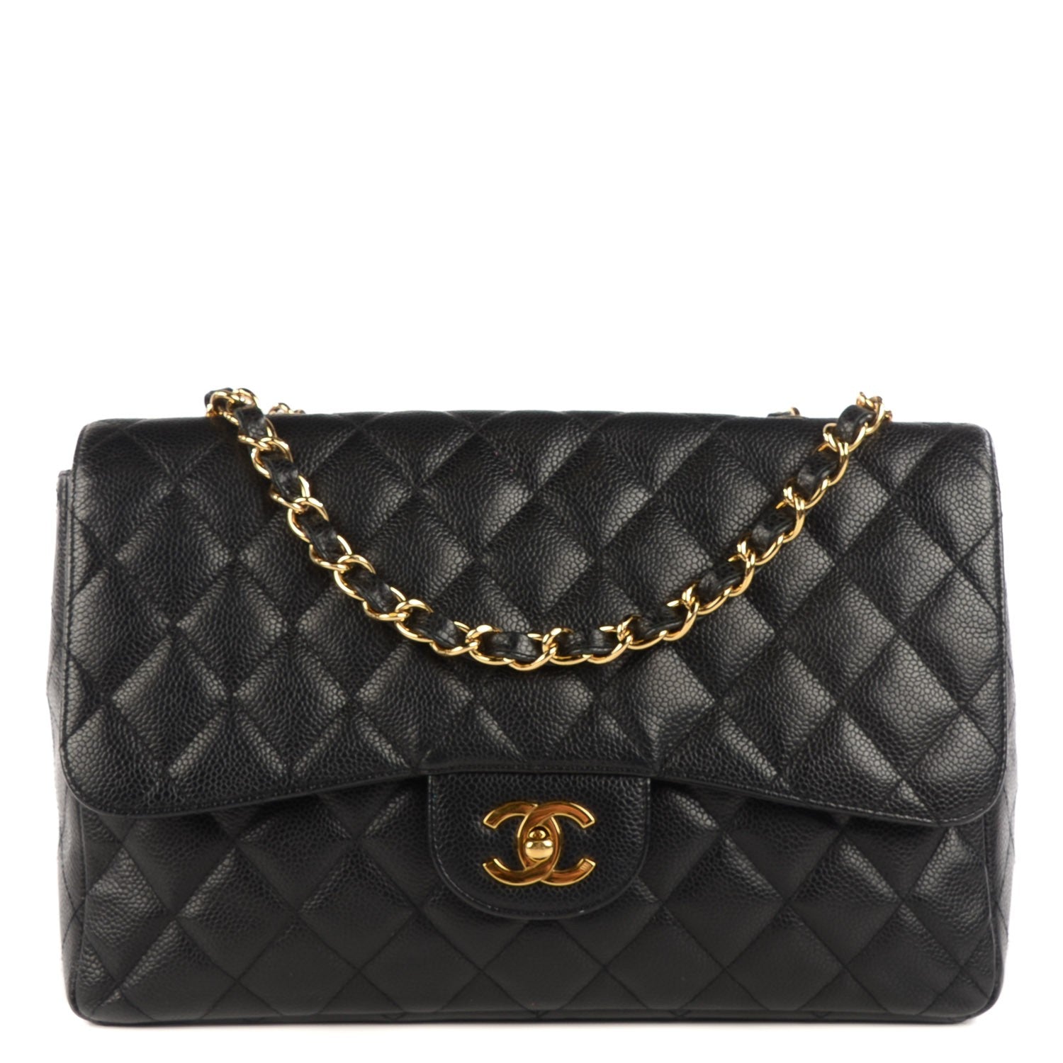 Chanel Caviar Quilted Jumbo Single Flap Black 1 of 9