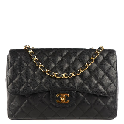 Chanel Caviar Quilted Jumbo Single Flap Black 1 of 9