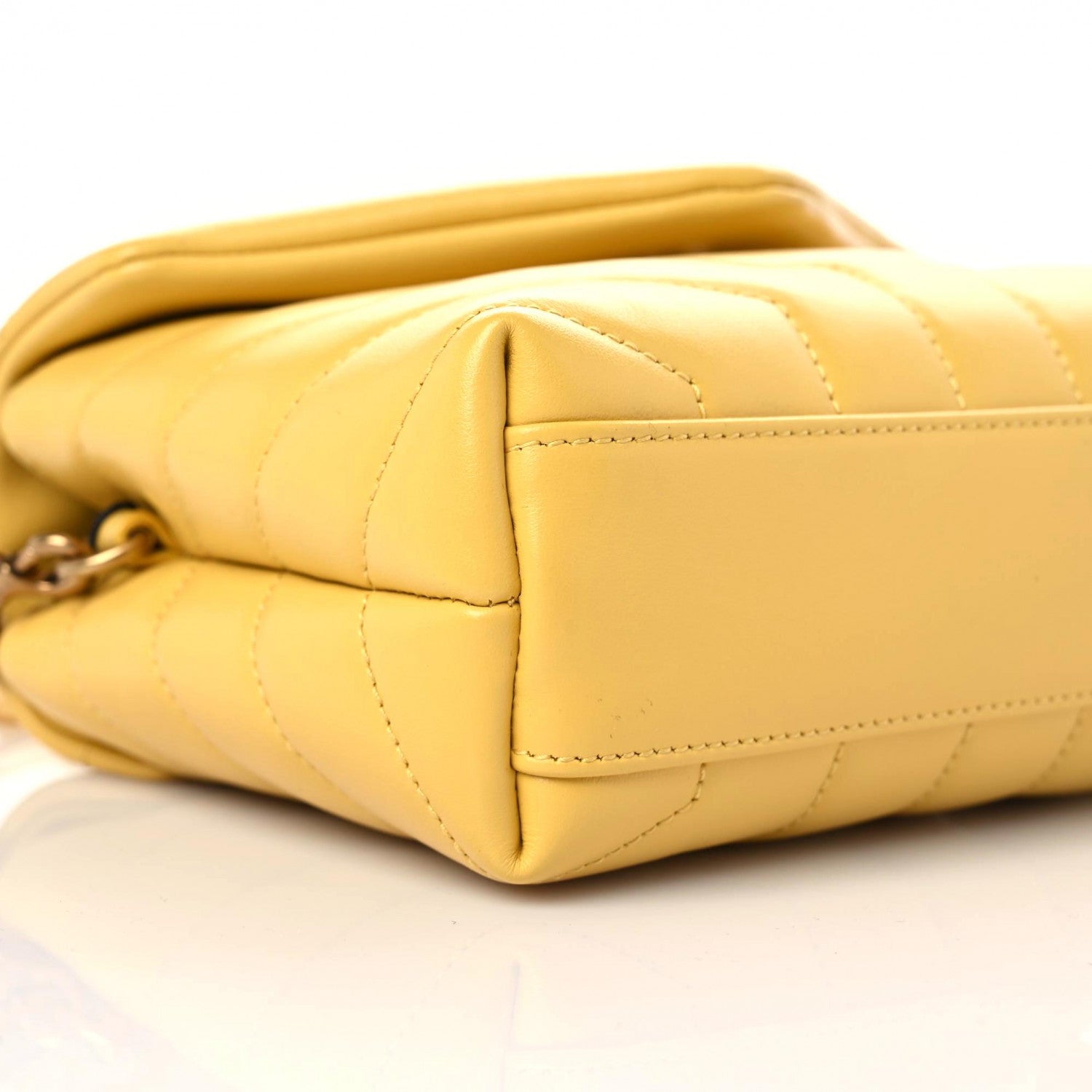 Saint Laurent Calfskin Y Quilted Monogram Toy Loulou Crossbody Bag Sunflower 8 of 10