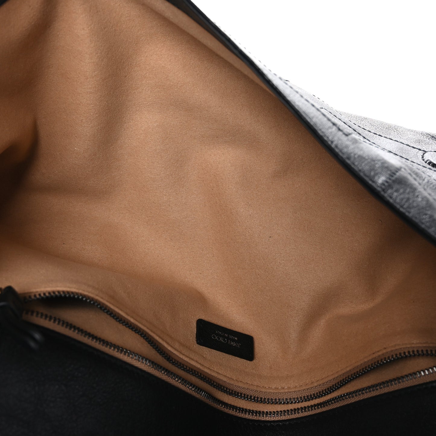 Biker Calfskin Overstitch Avenue Clutch Black