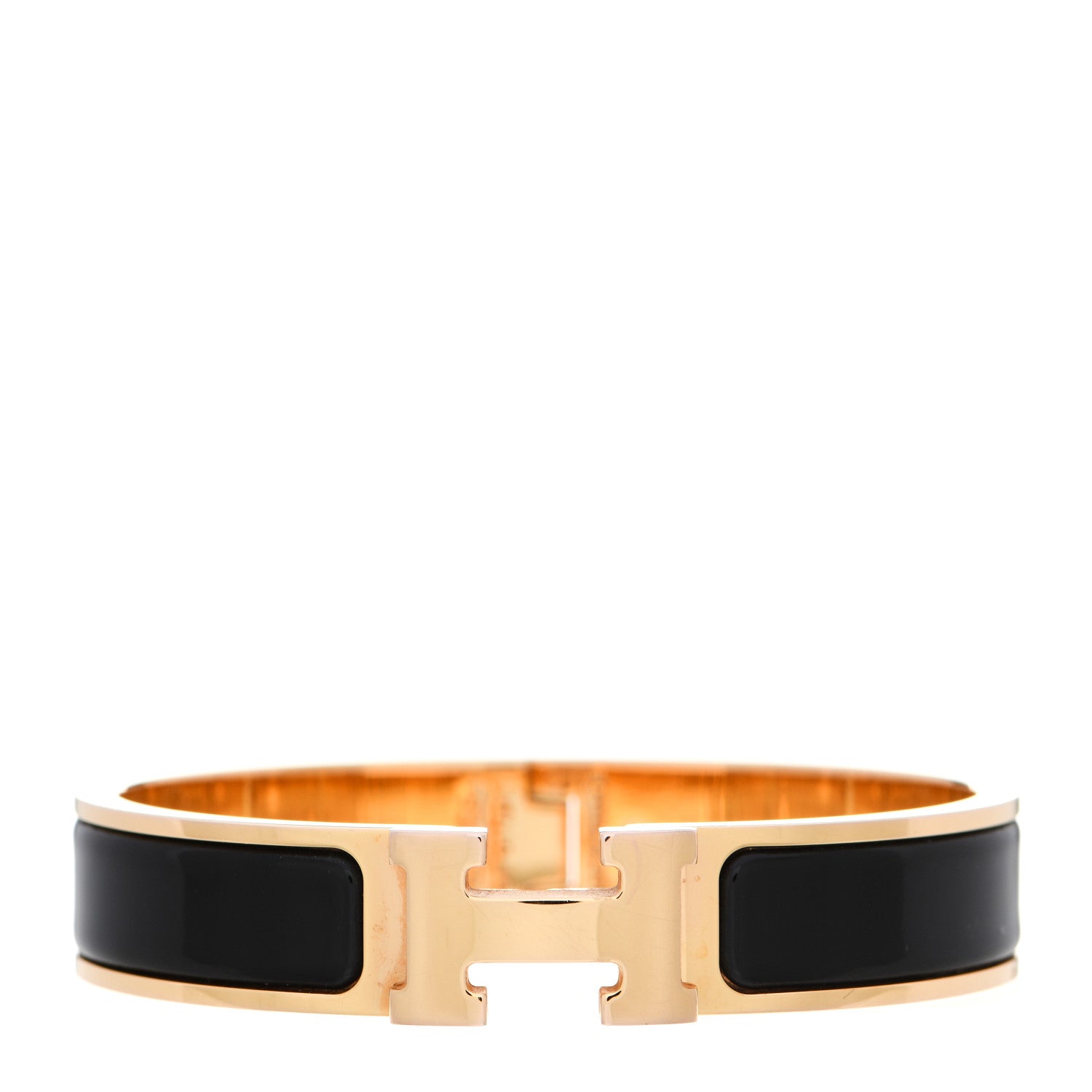 Hermes Enamel Narrow Clic Clac H Bracelet PM Black 1 of 5