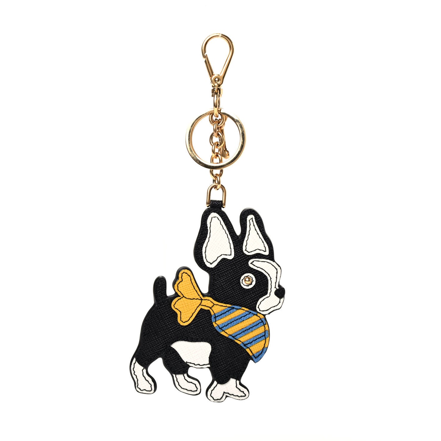Saffiano French Bulldog Dog Charm Black