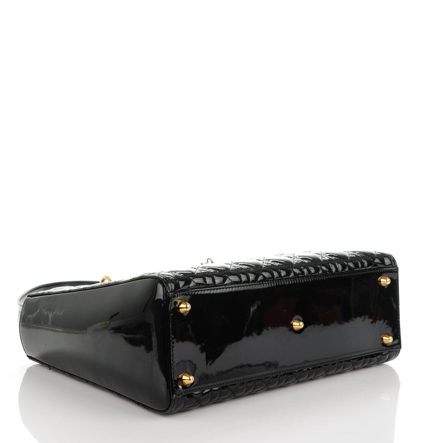 Patent Cannage Large Lady Dior Black