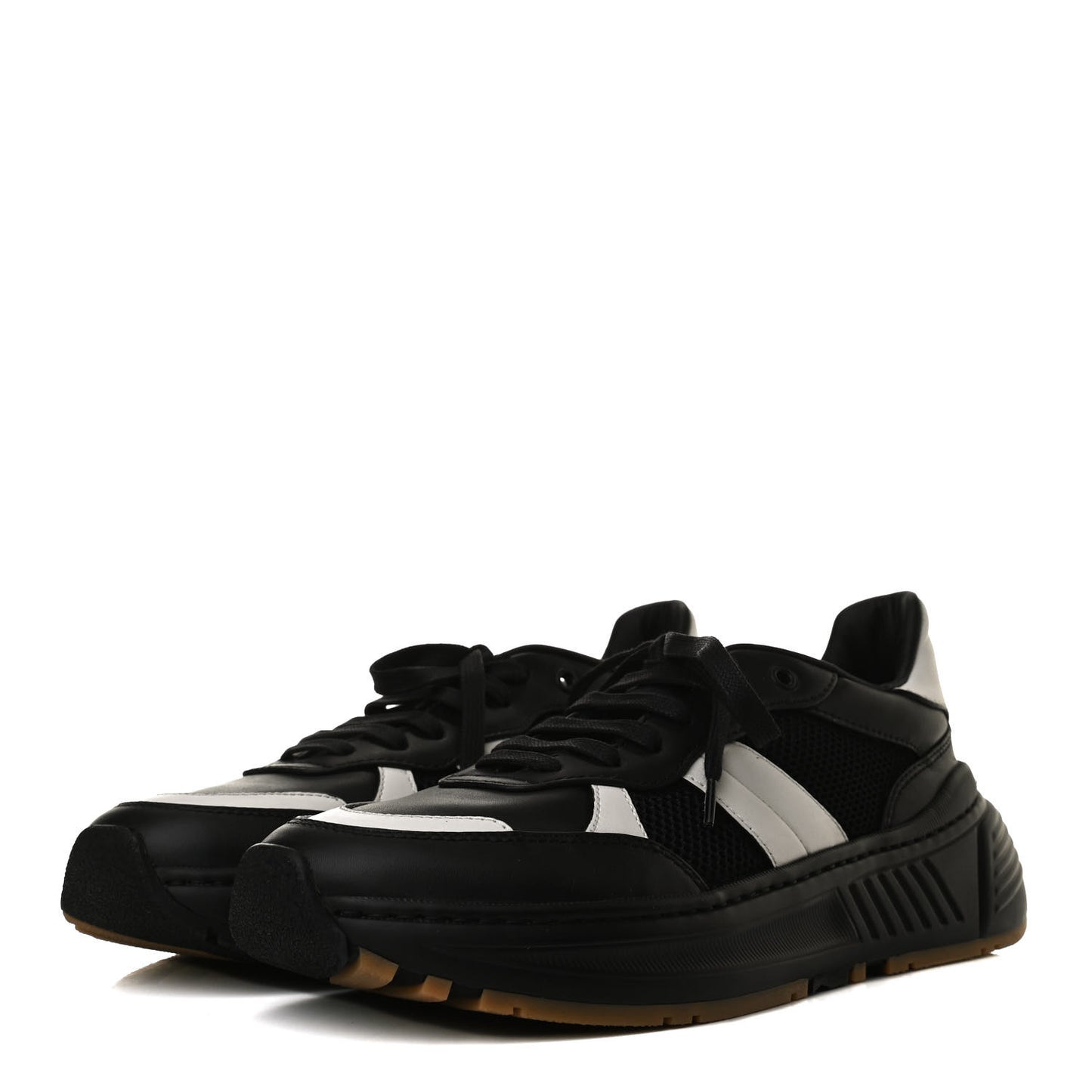 Calfskin Technical Mesh Speedster Sneakers 42 Black