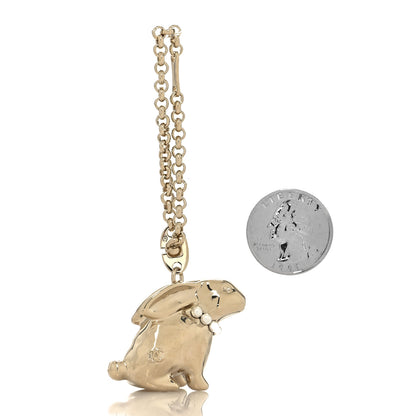 Chanel Metal Pearl CC Lunar New Year Rabbit Bag Charm Gold 2 of 4