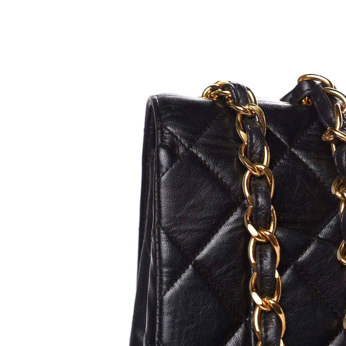 Lambskin Quilted Jumbo Single Flap Black