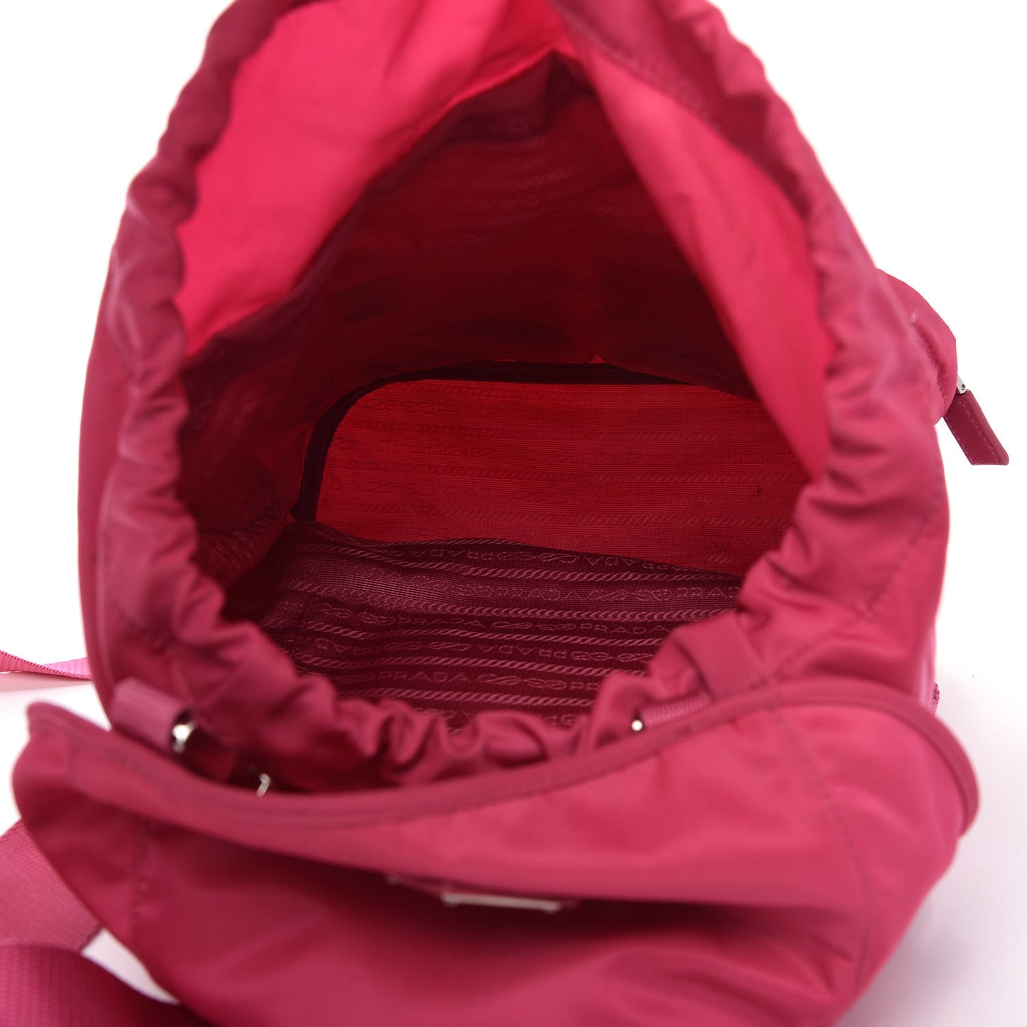 Nylon Vela Double Buckle Backpack Fuxia