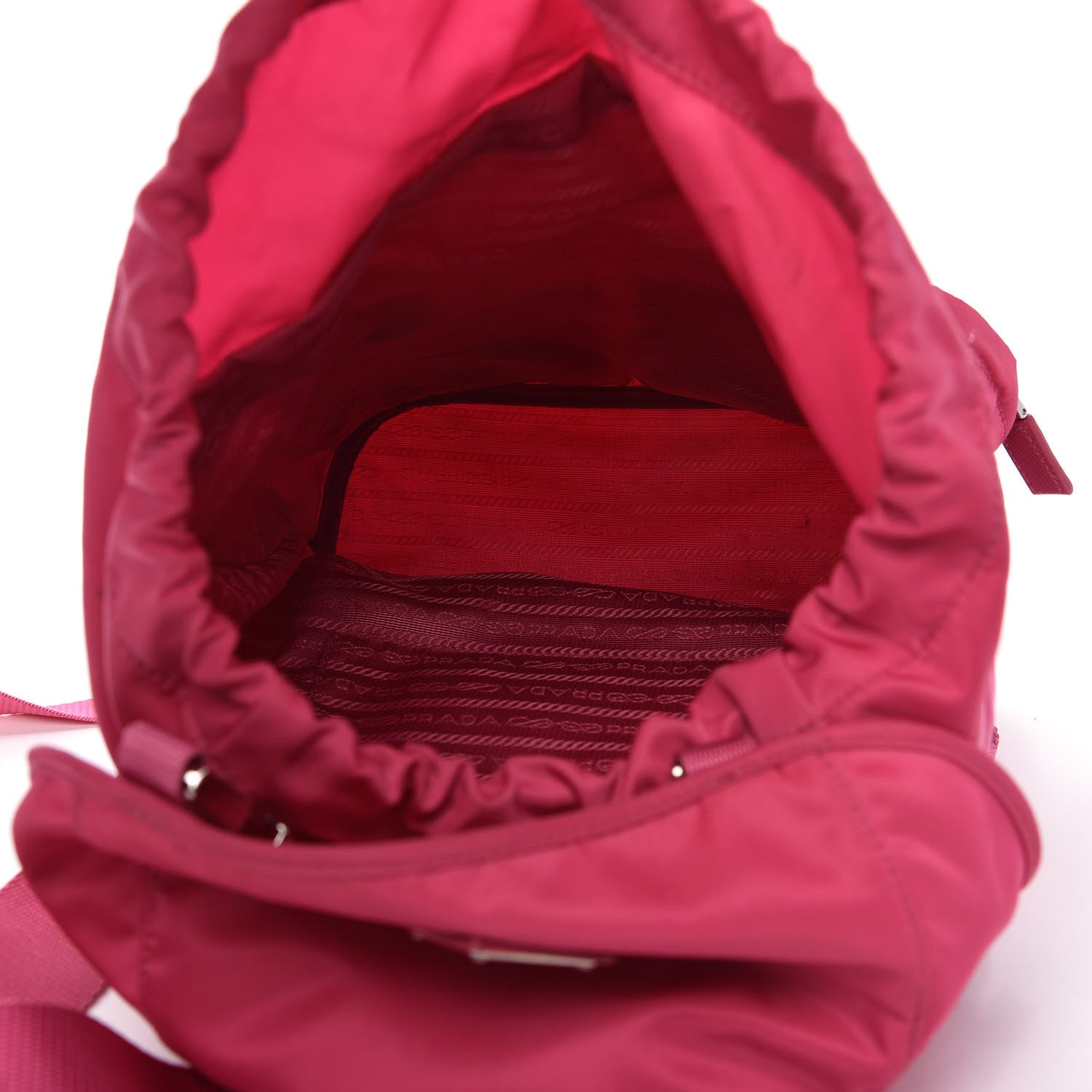 Prada Nylon Vela Double Buckle Backpack Fuxia 5 of 10