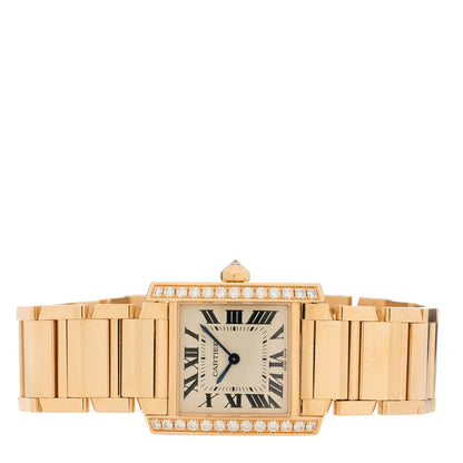 Cartier 18K Pink Gold Diamond Bezel 25mm Tank Francaise Quartz Watch 2 of 5