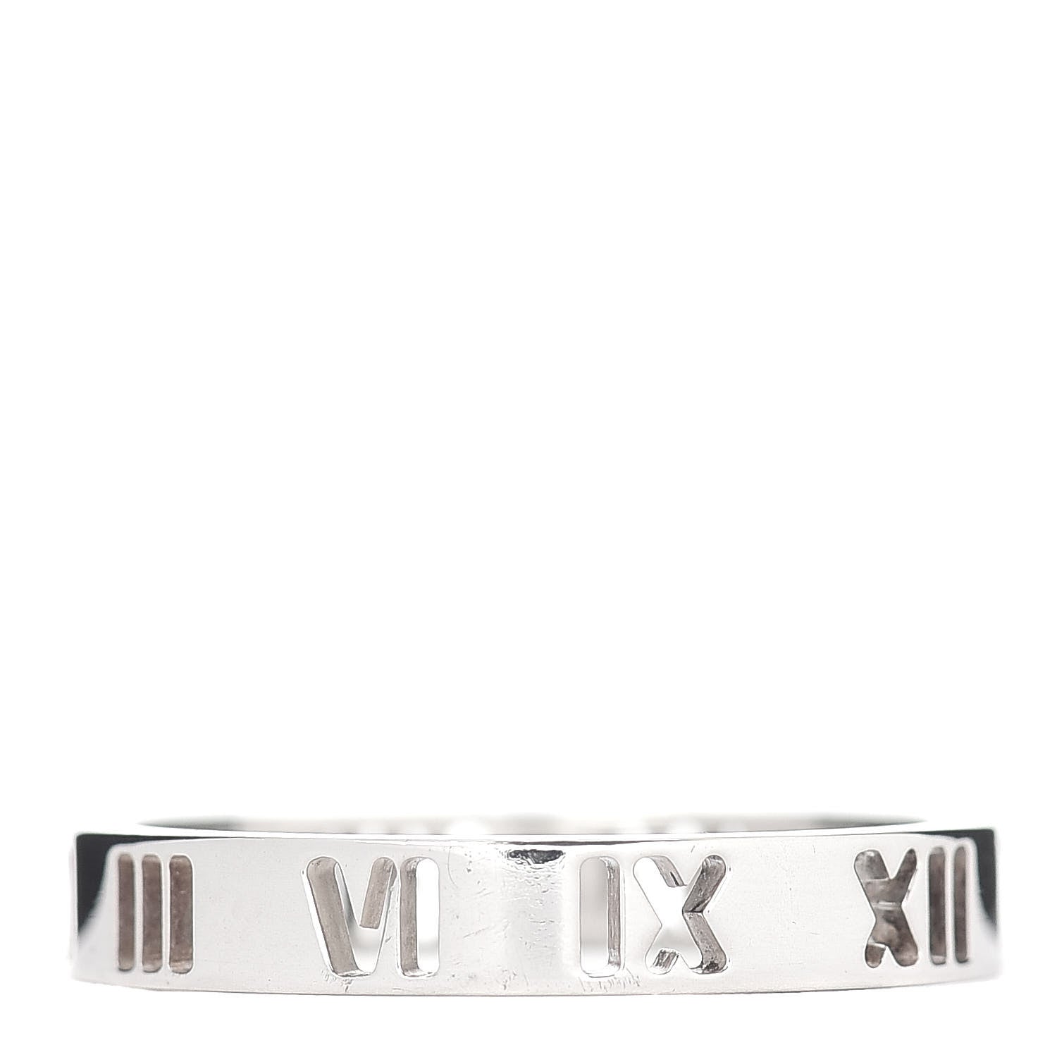 Tiffany Sterling Silver Narrow Atlas Pierced Ring 58 8.25 1 of 4