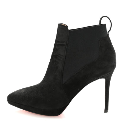 Christian Louboutin Suede Crochinetta 100 Ankle Boots 37.5 Black 1 of 8