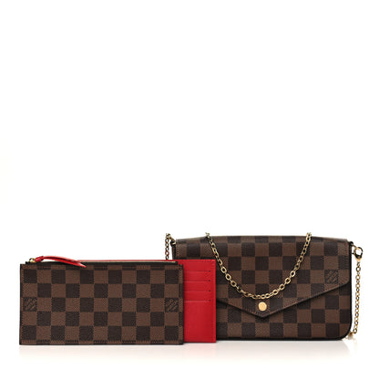 Louis Vuitton Damier Ebene Pochette Felicie Chain Wallet 3 of 7
