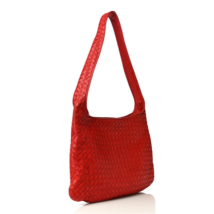 Bottega Veneta Nappa Intrecciato Shoulder Bag Red 2 of 12