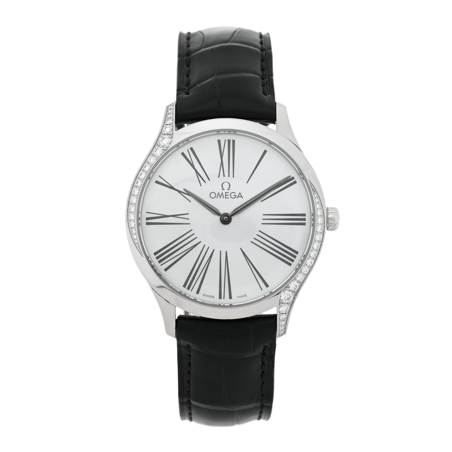Stainless Steel Alligator Diamond Mother of Pearl 36mm De Ville Tresor Quartz Watch 428.17.36.60.05.001
