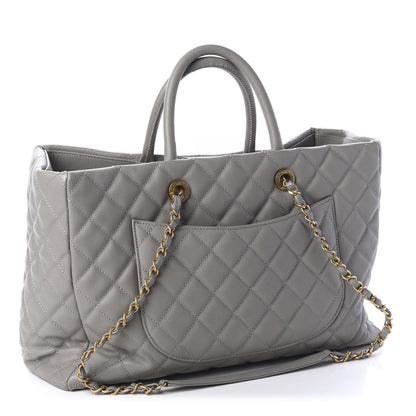 Chanel Caviar Quilted Large Coco Handle Shopping Tote Grey 2 of 9