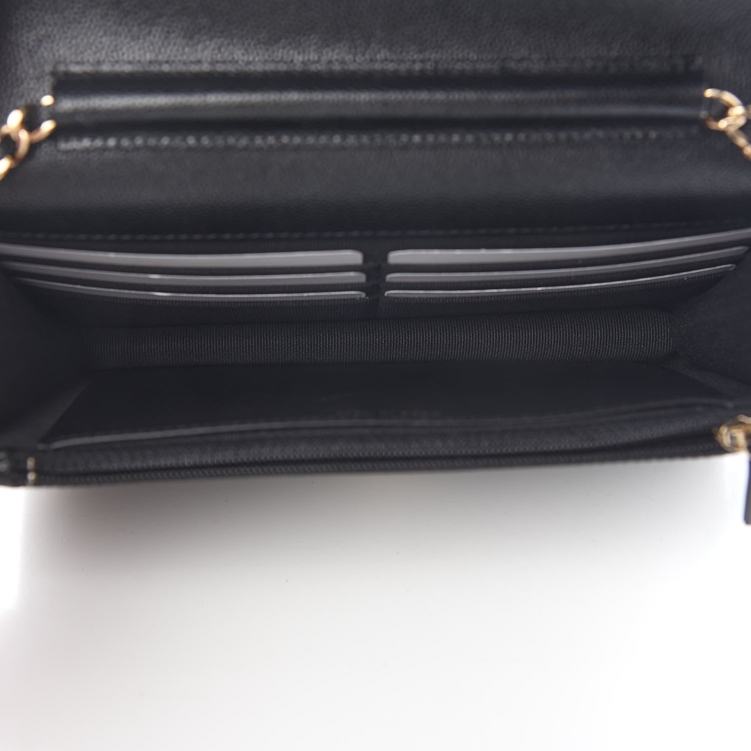 Chanel Caviar Quilted Wallet With Charms On Chain WOC Black 4 of 9