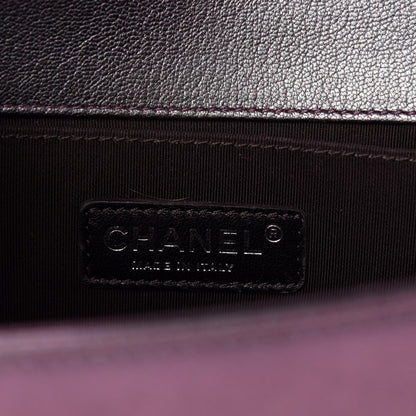 Chanel Iridescent Goatskin Quilted Medium Boy Flap Purple 8 of 11