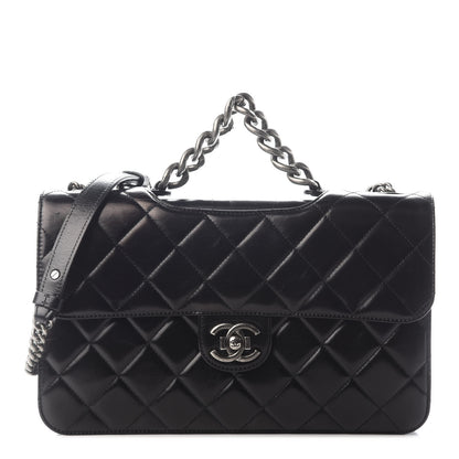 Chanel Glazed Calfskin Quilted Large Perfect Edge Flap Black 1 of 9