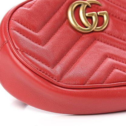Gucci Calfskin Matelasse GG Marmont Belt Bag 85 34 Hibiscus Red 10 of 11