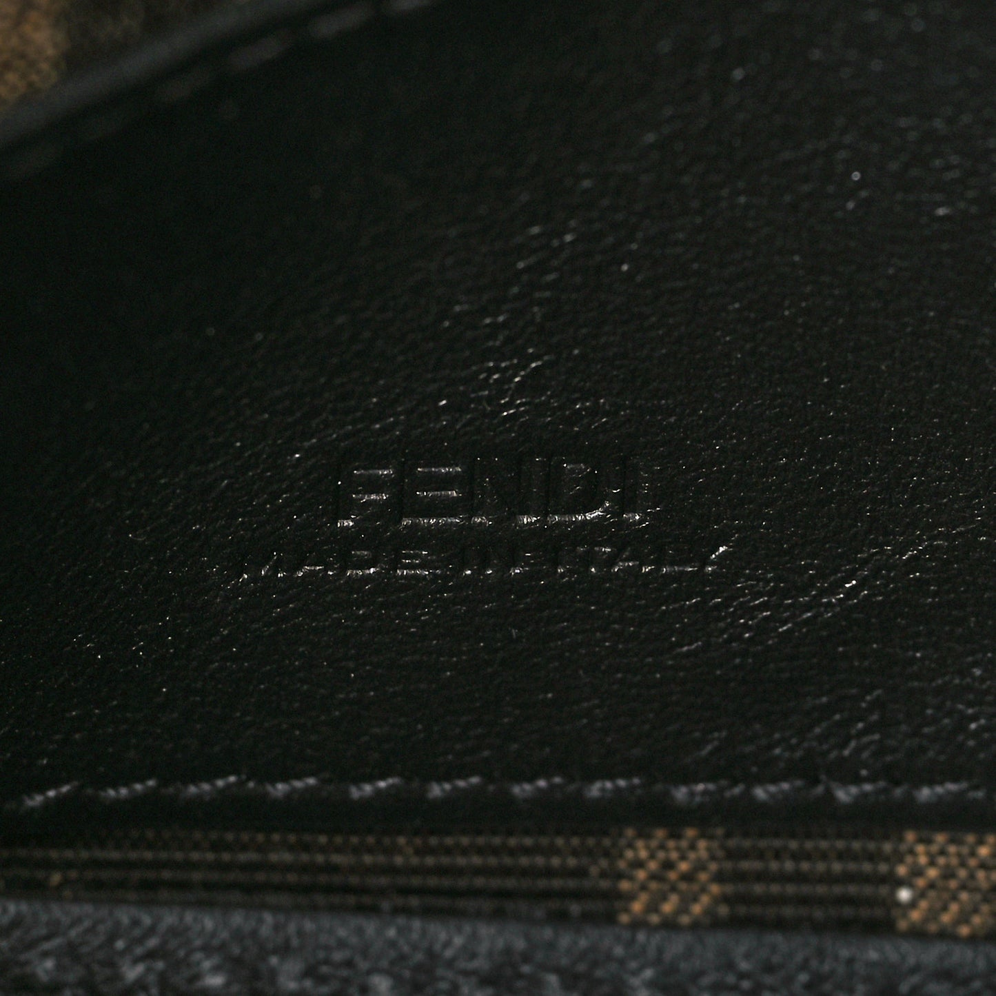 Fabric Jacquard FF 1974 Nano Baguette Charm Tobacco Moro Black