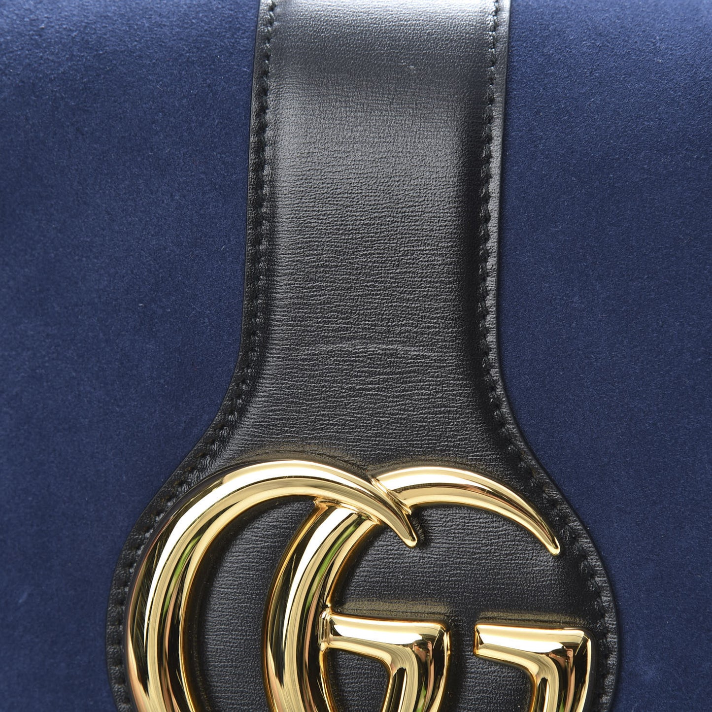 Suede Medium Arli Flap Shoulder Bag Blue Ink Black