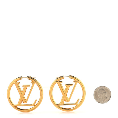 Louis Vuitton Metal Louise Hoop Earrings Gold 2 of 5