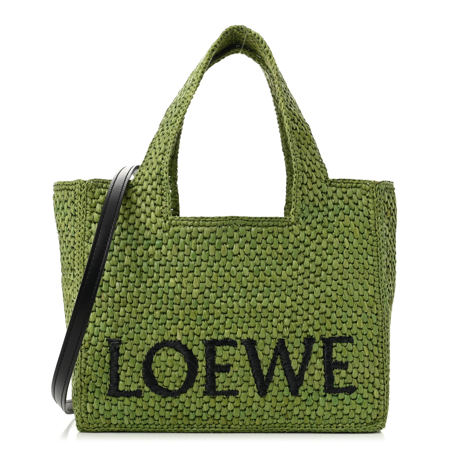 Loewe X PAULA'S IBIZA Raffia Font Tote Green 1 of 9
