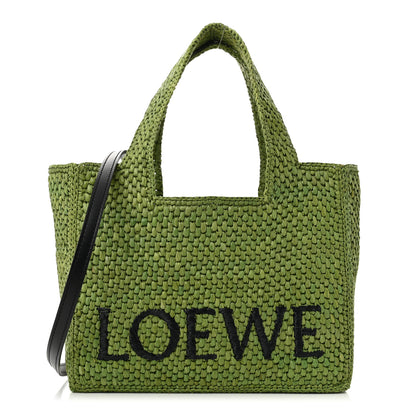 Loewe X PAULA'S IBIZA Raffia Font Tote Green 1 of 9