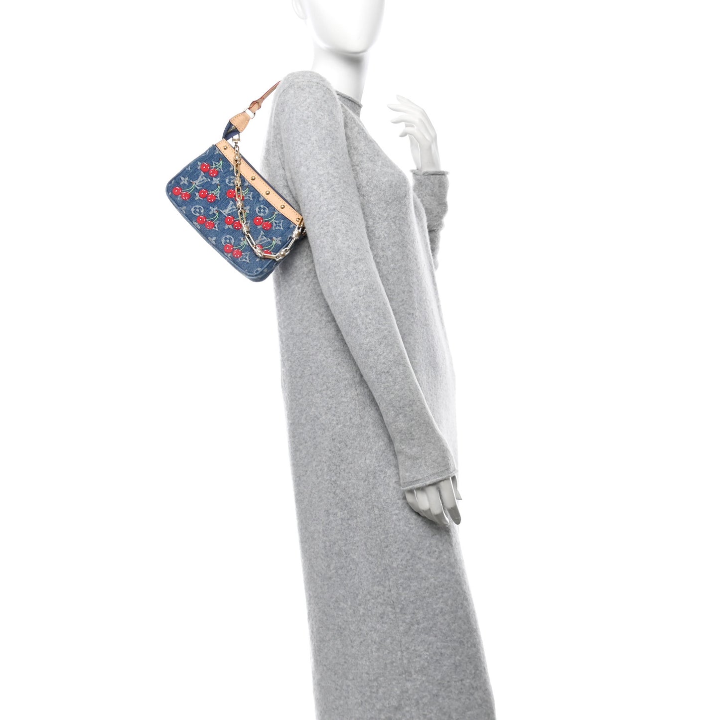 LV X TM Monogram Denim Cerises Pochette Accessories Blue