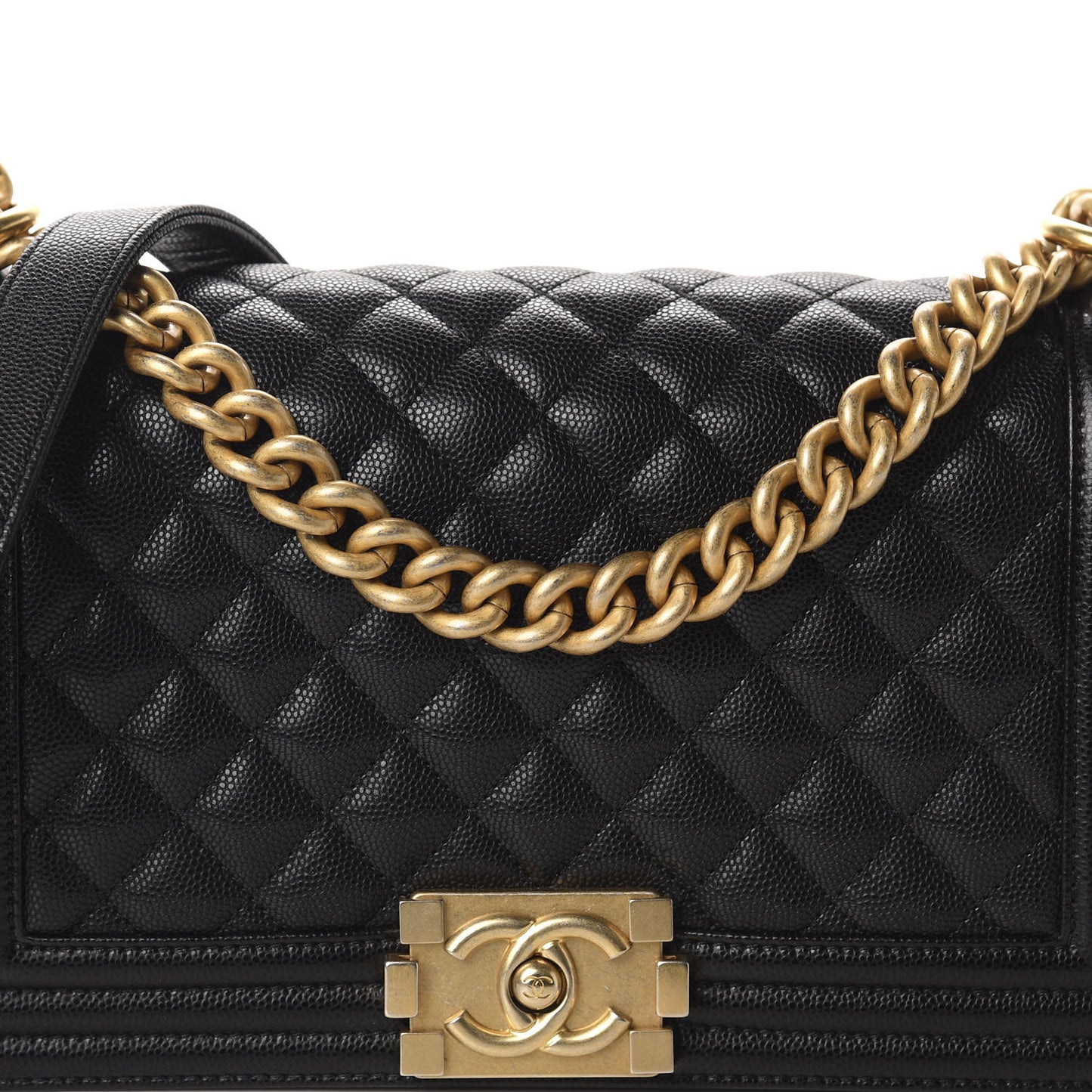 Caviar Quilted Medium Boy Flap Black