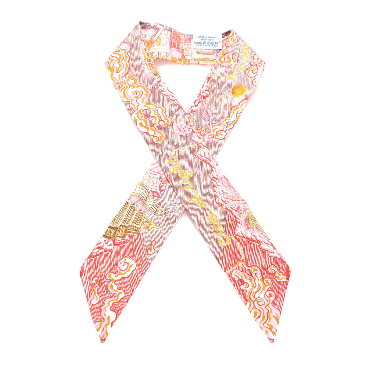 Silk City Of Light Twilly Rose Jaune D'or Rouge