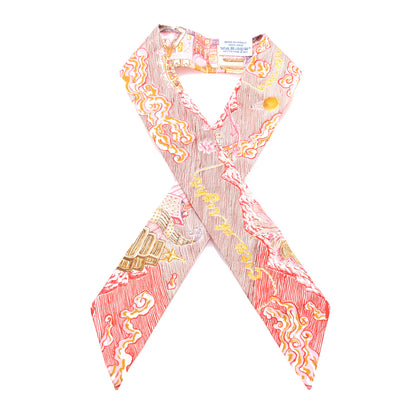 Hermes Silk City Of Light Twilly Rose Jaune D'or Rouge 1 of 3