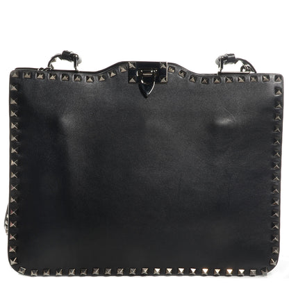 Valentino Garavani Vitello Rockstud Flip-Lock Shoulder Bag Black 1 of 9