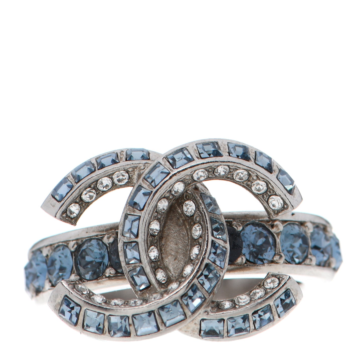 Crystal CC Ring 50/5.25 Silver Blue