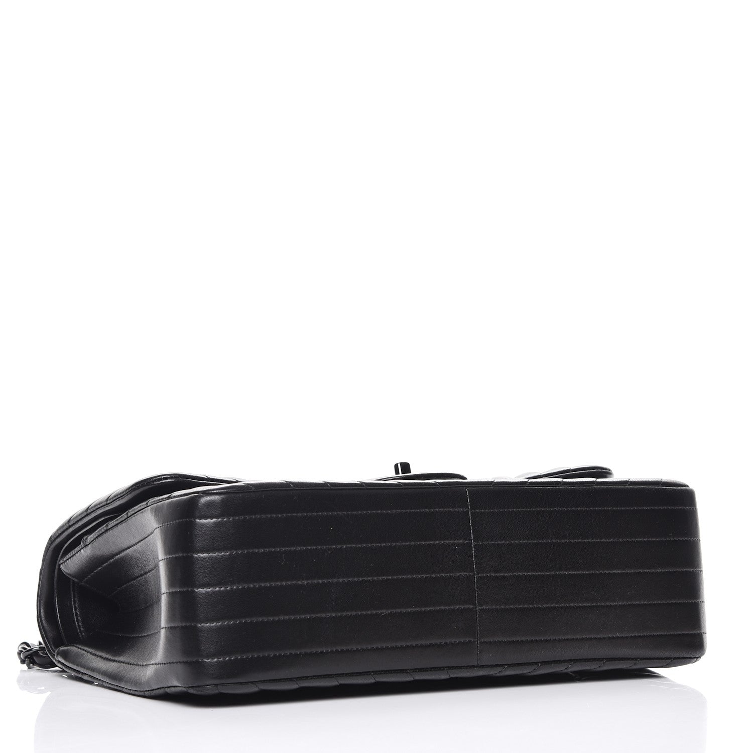 Chanel Lambskin Chevron Quilted Jumbo Double Flap So Black 5 of 15