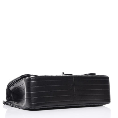Chanel Lambskin Chevron Quilted Jumbo Double Flap So Black 5 of 15