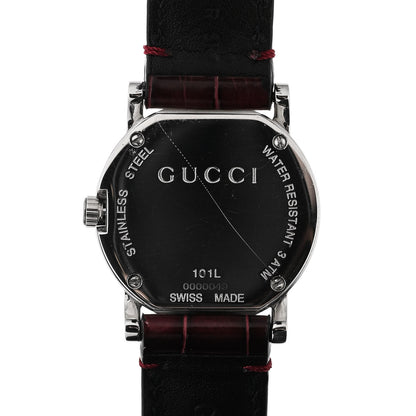 Gucci Stainless Steel Alligator 27mm 101L Quartz Watch Burgundy 5 of 6