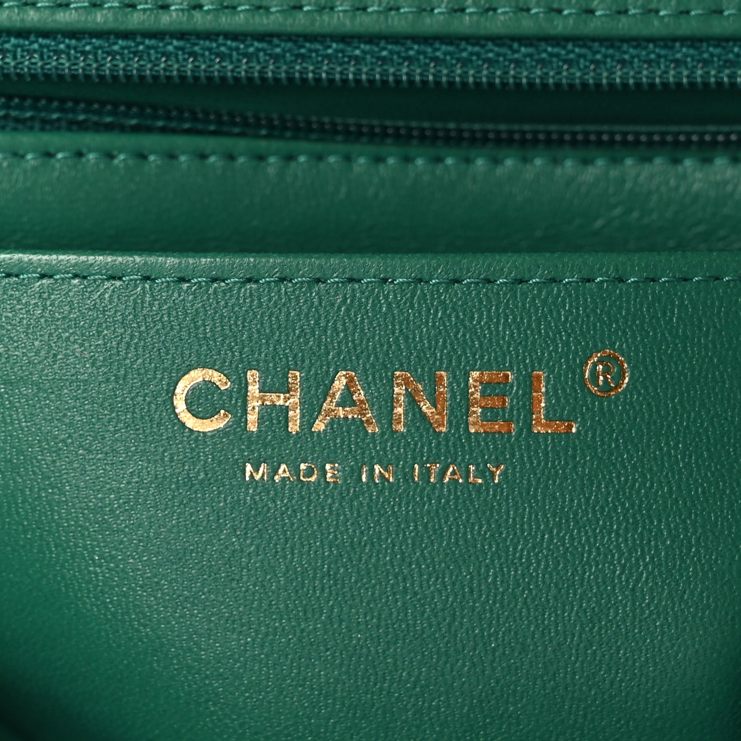 Lambskin Quilted Mini Rectangular Flap Dark Green
