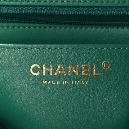 Chanel Lambskin Quilted Mini Rectangular Flap Dark Green 6 of 11