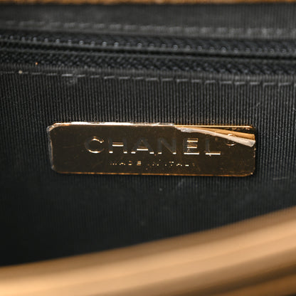 Chanel Metallic Calfskin Caviar Quilted Mini Chain Handle Flap Gold 6 of 11