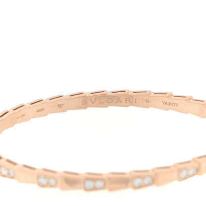 Bulgari 18K Rose Gold Diamond Serpenti Viper Bangle Bracelet S 3 of 3