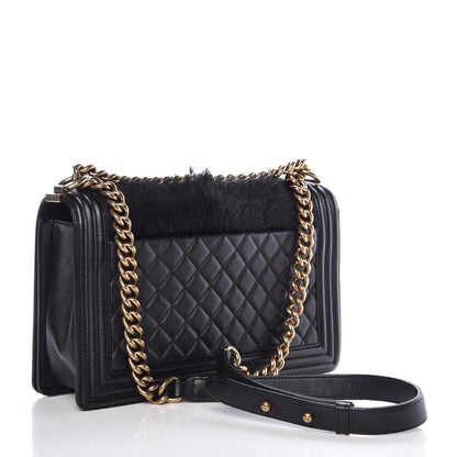 Chanel Goat Hair New Medium Boy Flap Black 3 of 15