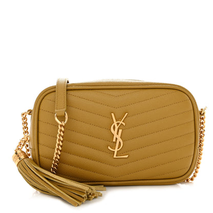 Saint Laurent Grain De Poudre Matelasse Monogram Mini Lou Camera Bag Light Chartreuse 1 of 10