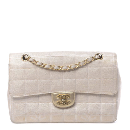 Chanel Metallic Nylon Medium Travel Flap Light Beige 1 of 16