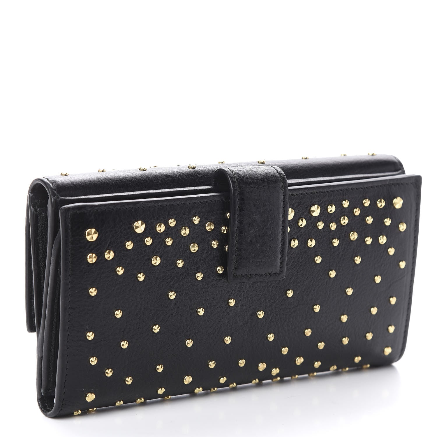 Alexander McQueen Calfskin Studded Skull Continental Wallet Black 2 of 6