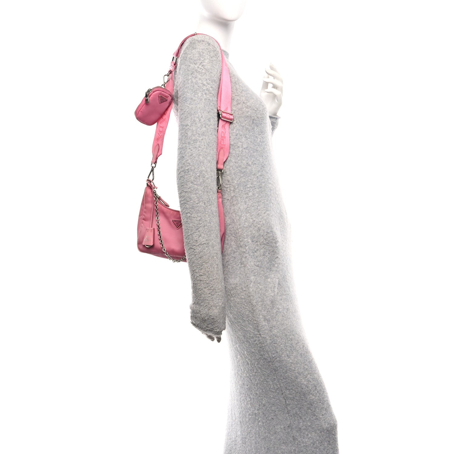 Prada Nylon Re-Edition 2005 Shoulder Bag Begonia 2 of 12
