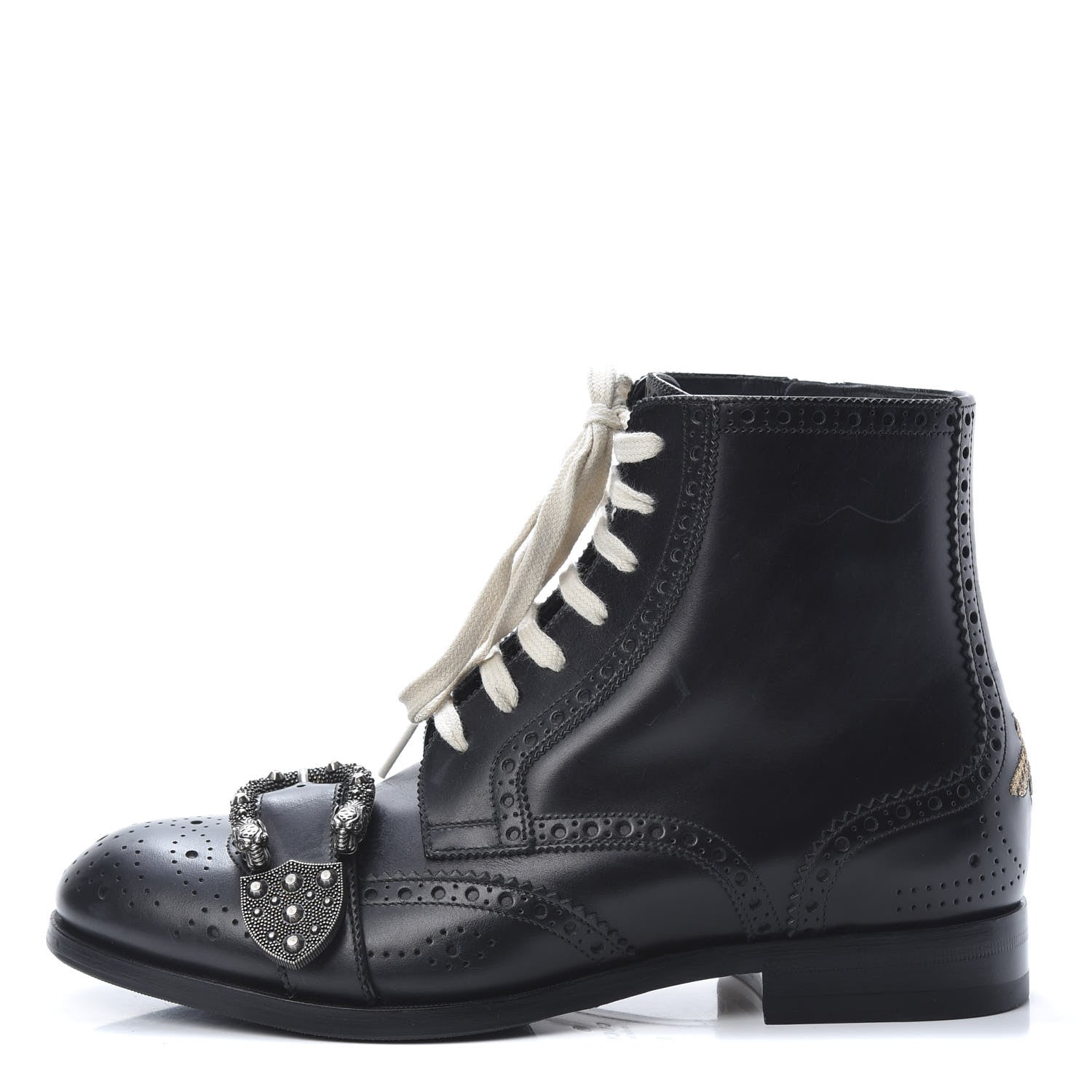 Gucci Calfskin Mens Queercore Brogue Wingtip Boots 6.5 Black 1 of 8